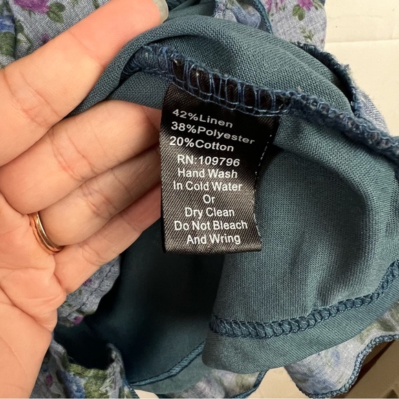 Pretty Angel Women’s Button Up Linen Blend Cardigan Blouse Blue Whimsigoth Small - Picture 11 of 13